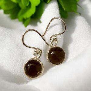 Brown Smoky Quartz Sterling Silver Earrings 925